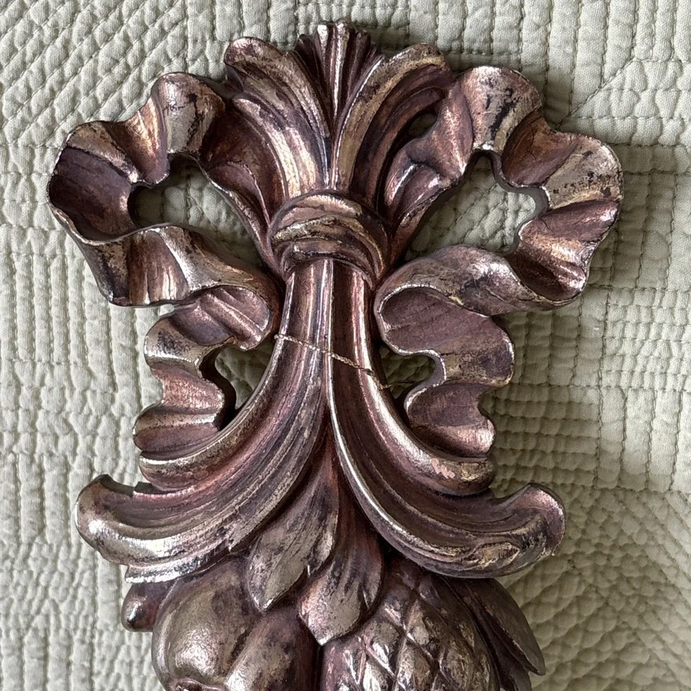 Vintage Syroco Gold Fruit Foliage Wall Plaque 16.25
